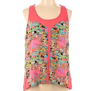 Umgee sleeveless cotton blend boho flowy blouse tank tunic, Size Large